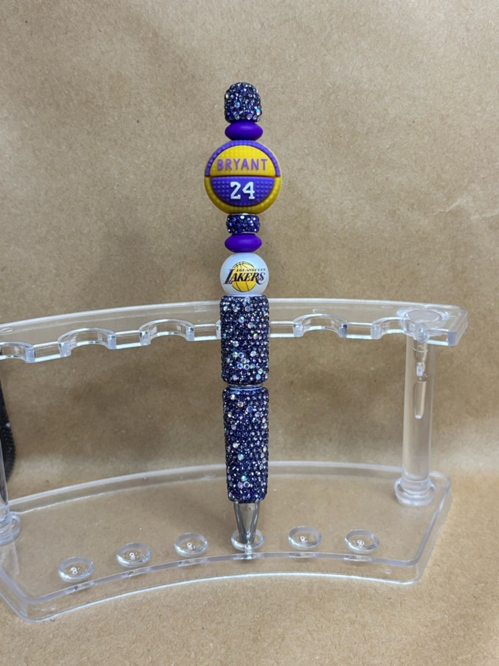 Kobe Bryant Lakers 24 Beaded Pen - Purple & Gold